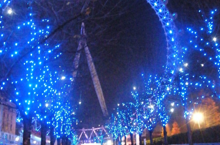 London Eye et décorations de Noël