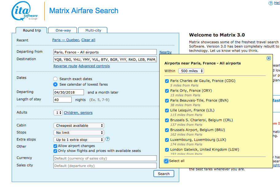 Comment trouver un billet d'avion pas cher? Moteur de recherche Matrix Ita