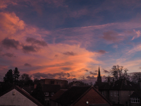 Coucher de soleil à York en Angleterre - Voyages et Vagabondages au fil des mois - Bilan mensuel Janvier 2018