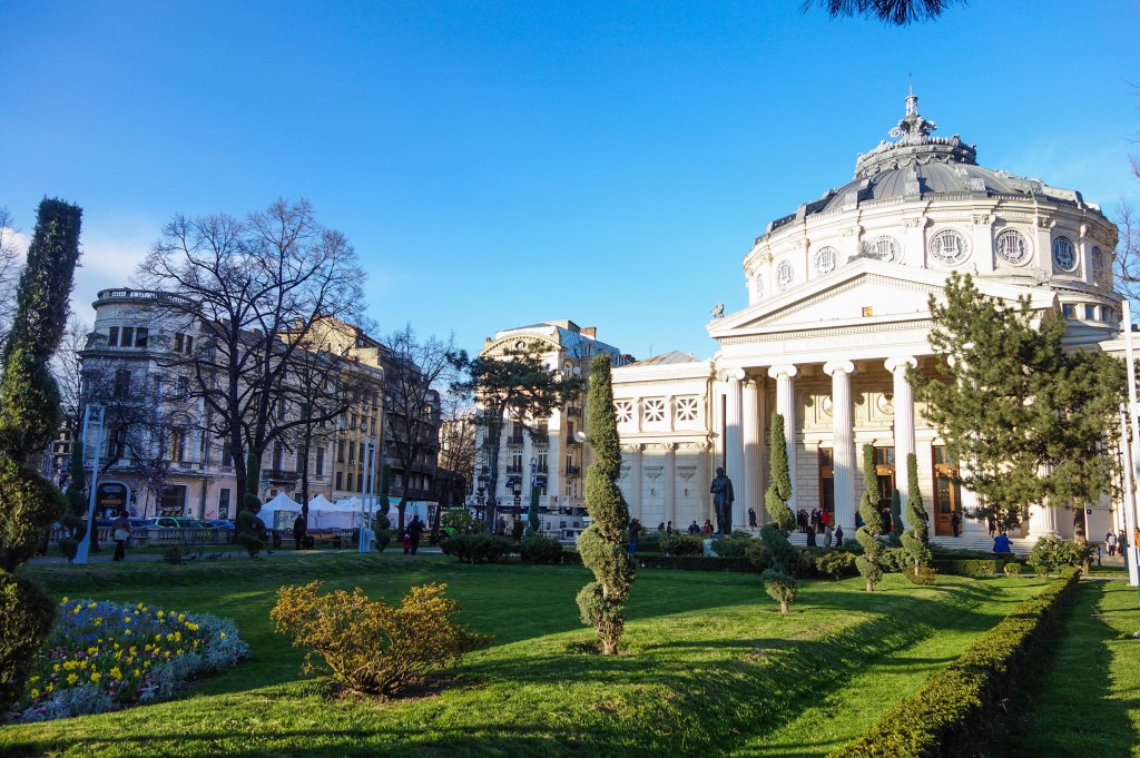 L'Athénée roumain à Bucarest vu de l'extérieur