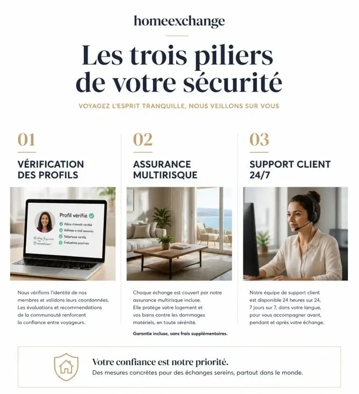 Les garanties de sécurité et de fiabilité sur HomeExchange